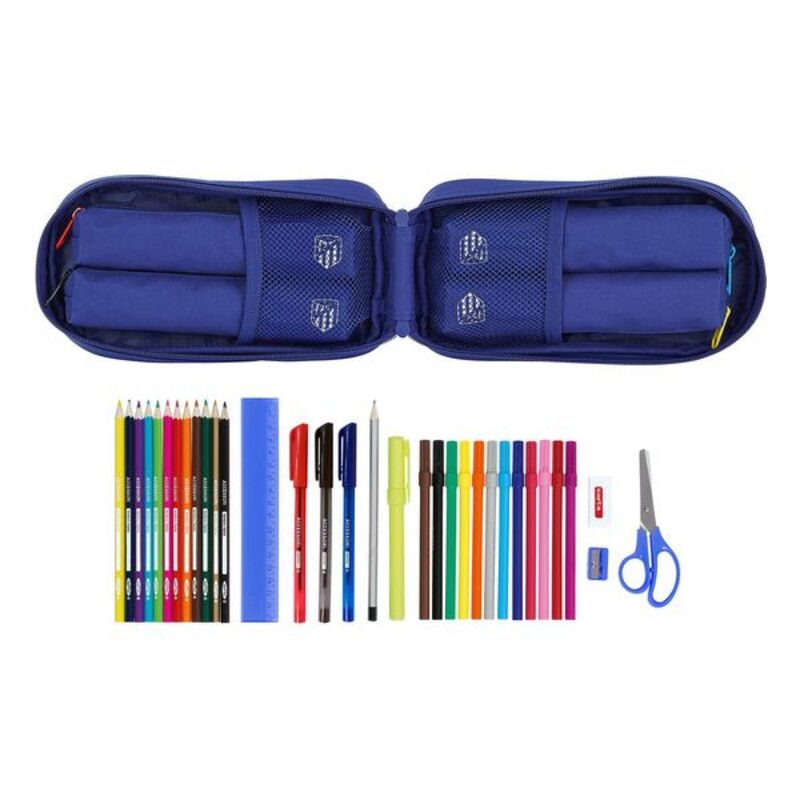 Backpack Pencil Case Atlético Madrid Navy Blue (33 Pieces)
