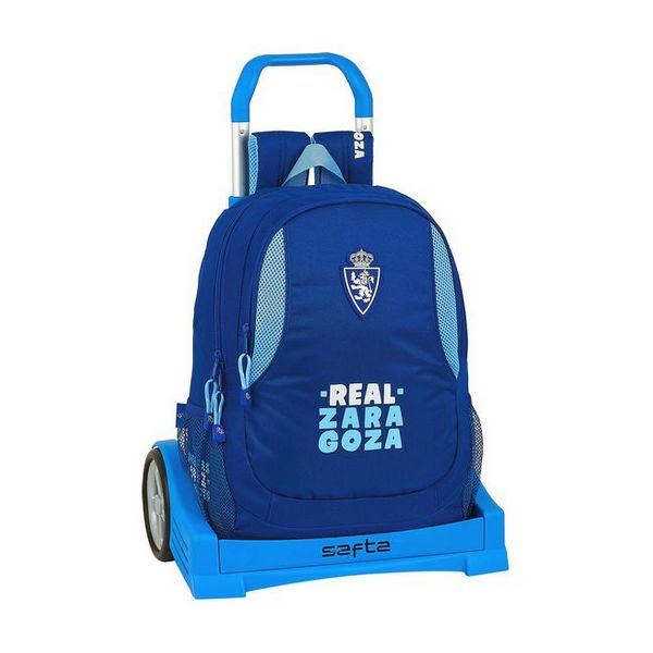 School Rucksack with Wheels Evolution Real Zaragoza Blue Light Blue
