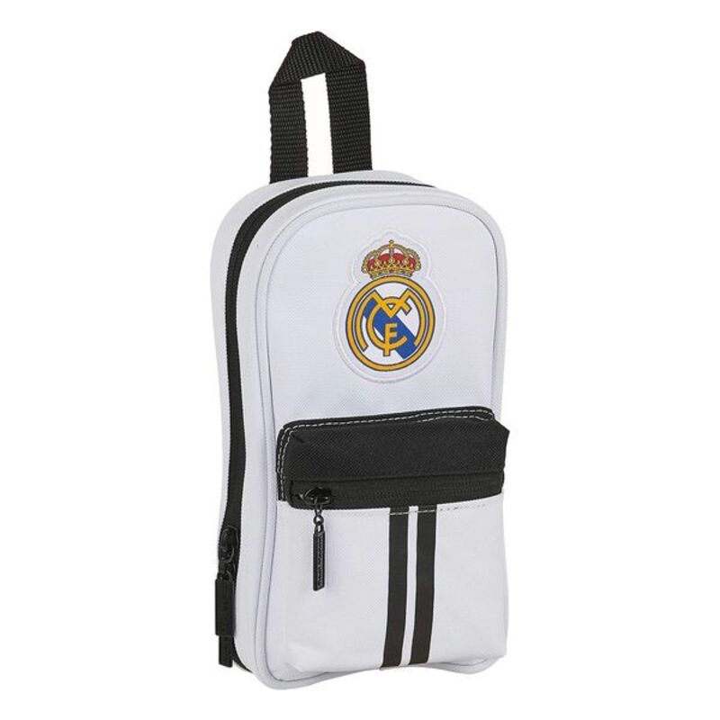 Backpack Pencil Case Real Madrid C.F. 20/21 White Black (33 Pieces)