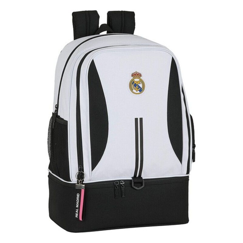 Sports Bag with Shoe holder Real Madrid C.F. 20/21 White Black 24 L