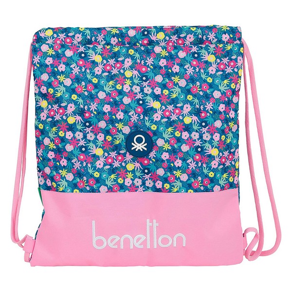 Backpack with Strings Benetton Blooming Pink