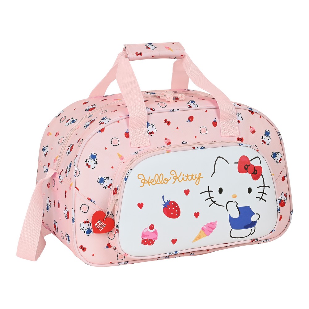Sports bag Hello Kitty Happiness Girl Pink White (40 x 24 x 23 cm)
