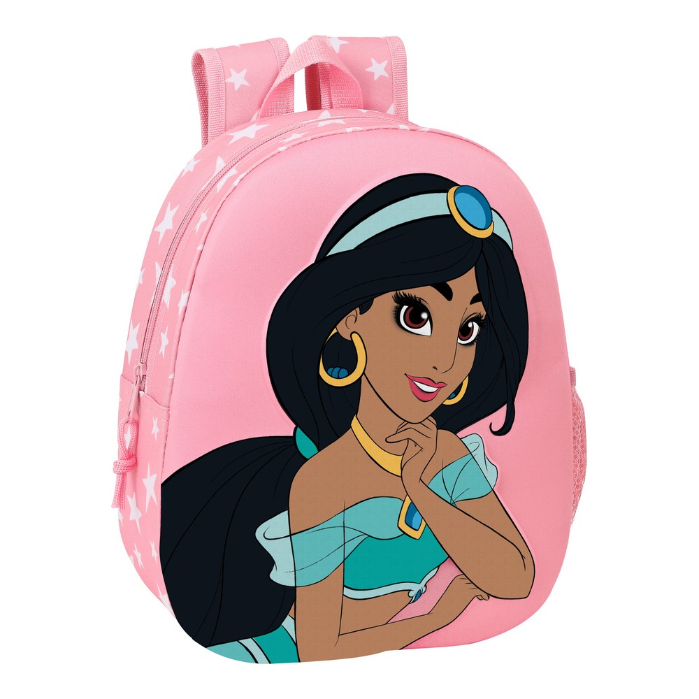 3D School Bag Disney Jasmine Pink