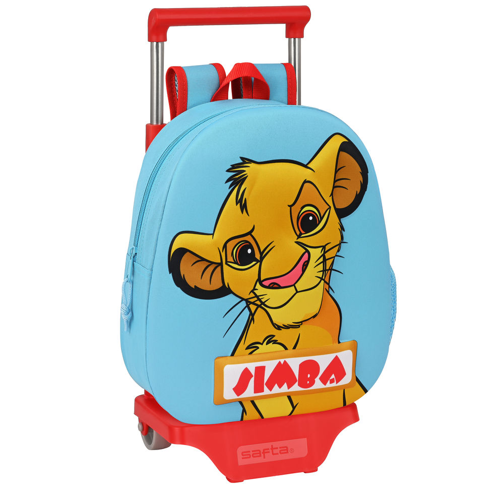 3D School Bag with Wheels The Lion King Simba Red Light Blue (28 x 10 x 67 cm)