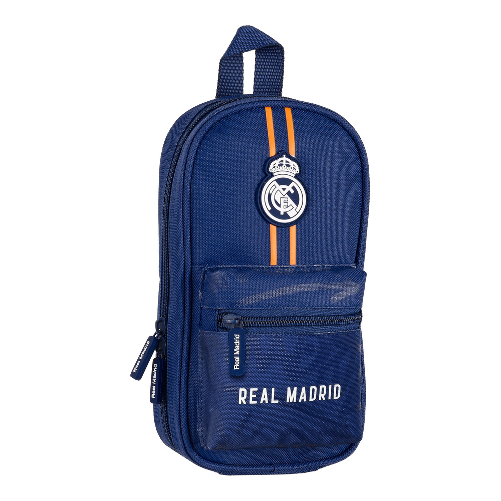 Backpack Pencil Case Real Madrid C.F. Blue (12 x 23 x 5 cm) (33 Pieces)