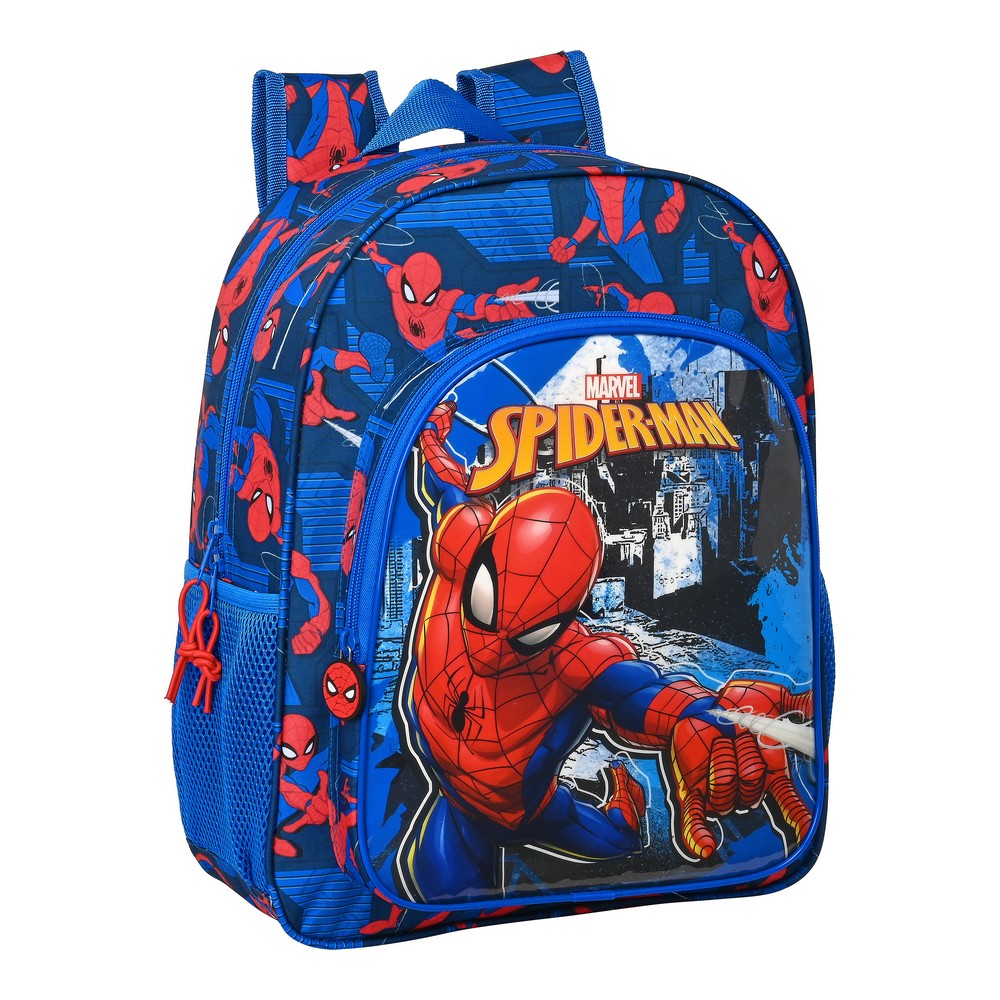 Skolebag Spiderman Great power Rød Blå (32 x 38 x 12 cm)