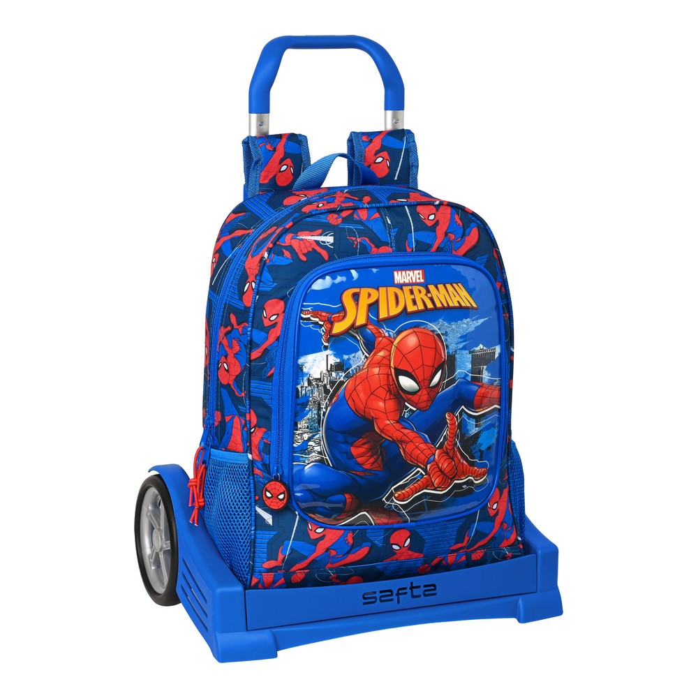 Cartable à roulettes Spiderman Great Power Rouge Bleu (32 x 42 x 14 cm)