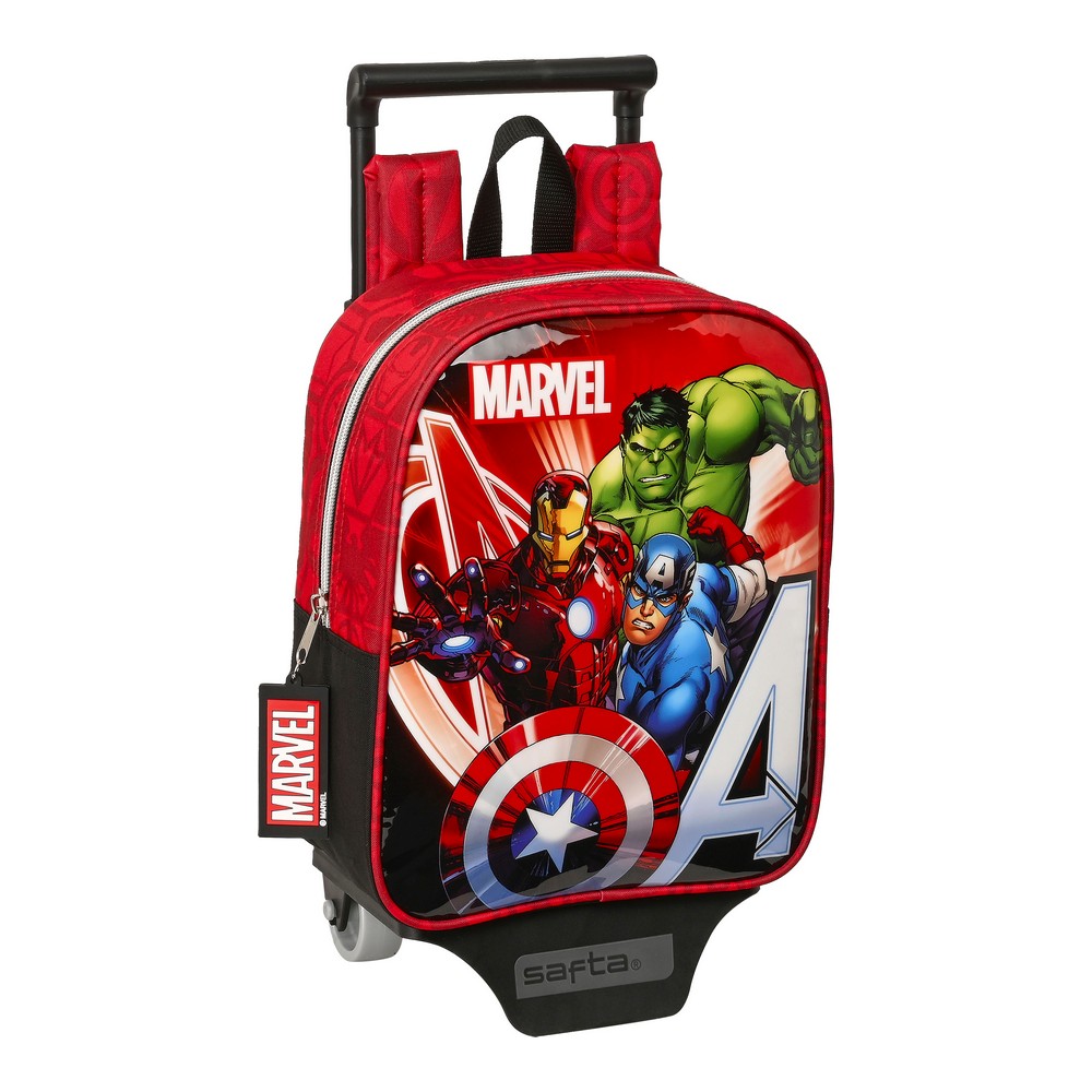 School Rucksack with Wheels The Avengers Infinity Red Black (22 x 28 x 10 cm)