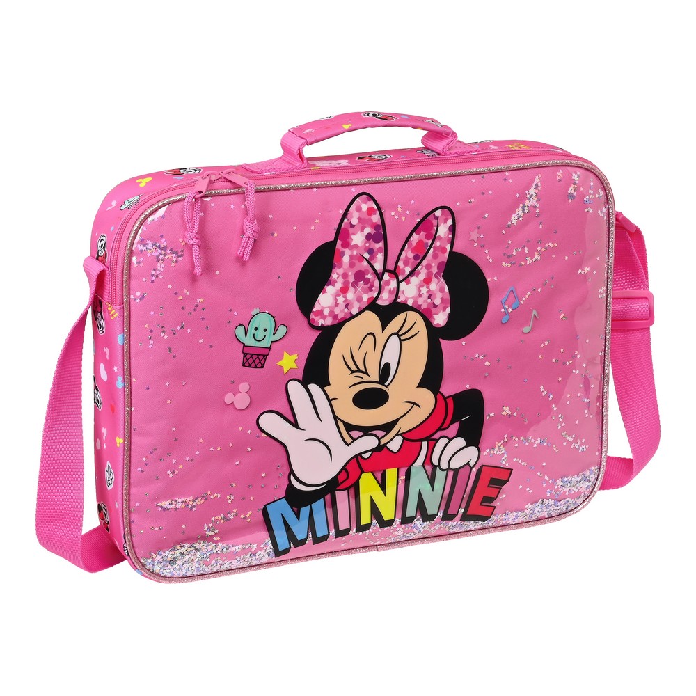 School Satchel Minnie Mouse Lucky Pink (38 x 28 x 6 cm)