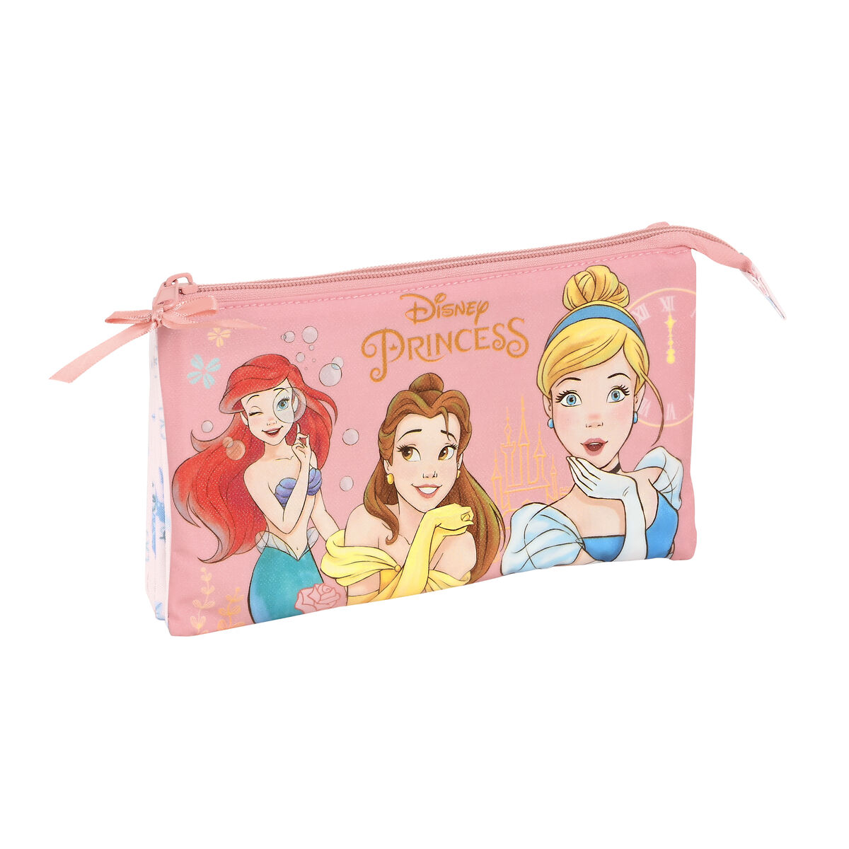 Trousse Fourre-Tout Triple Princesses Disney Dream it Rose 22 x 12 x 3 cm