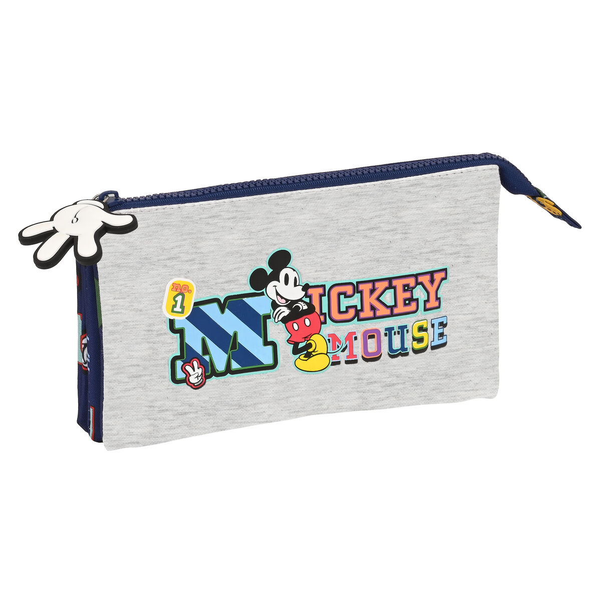 Trousse Fourre-Tout Triple Mickey Mouse Clubhouse Only one Blue marine (22 x 12 x 3 cm)