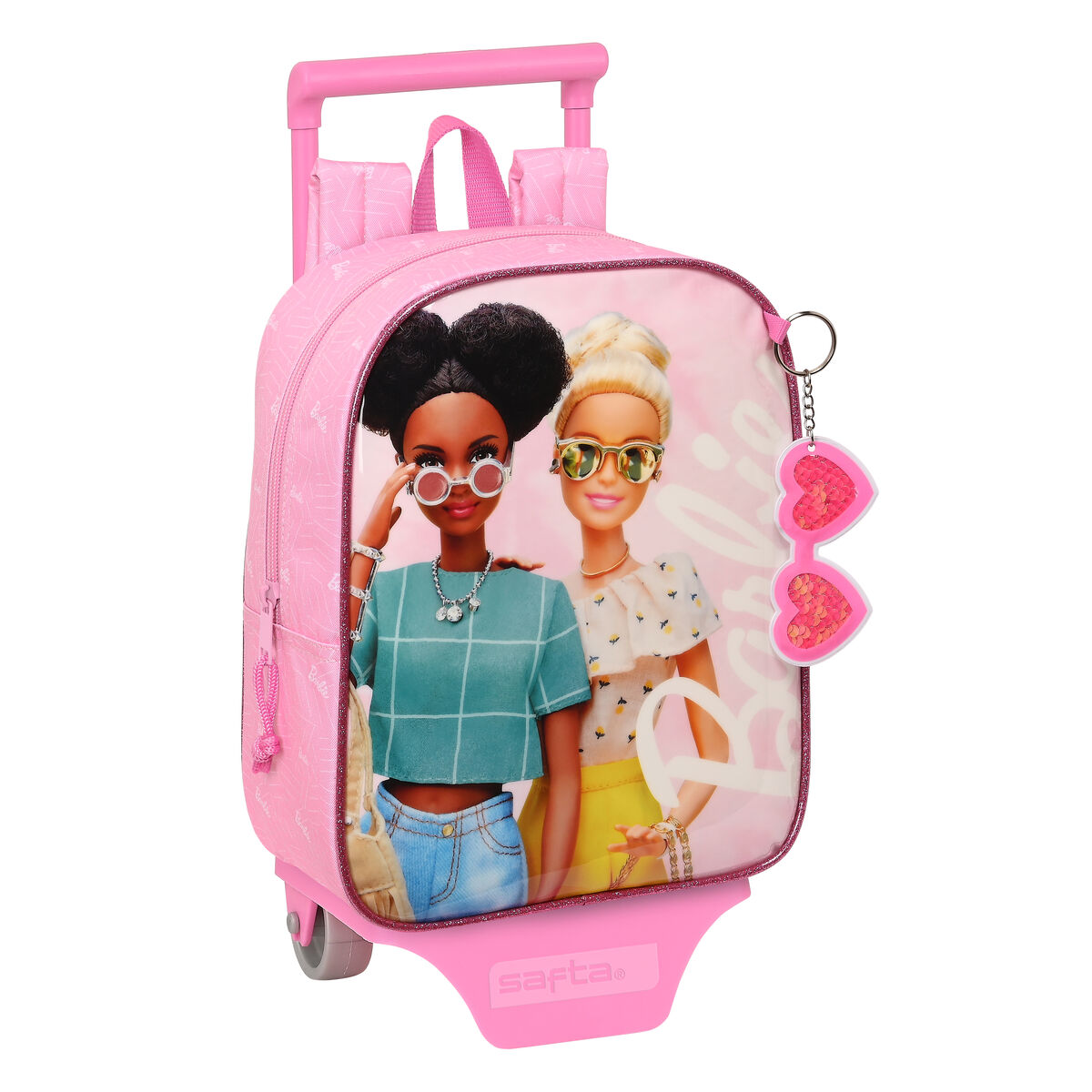 Skolerygsæk med Hjul Barbie Girl Pink 22 x 27 x 10 cm