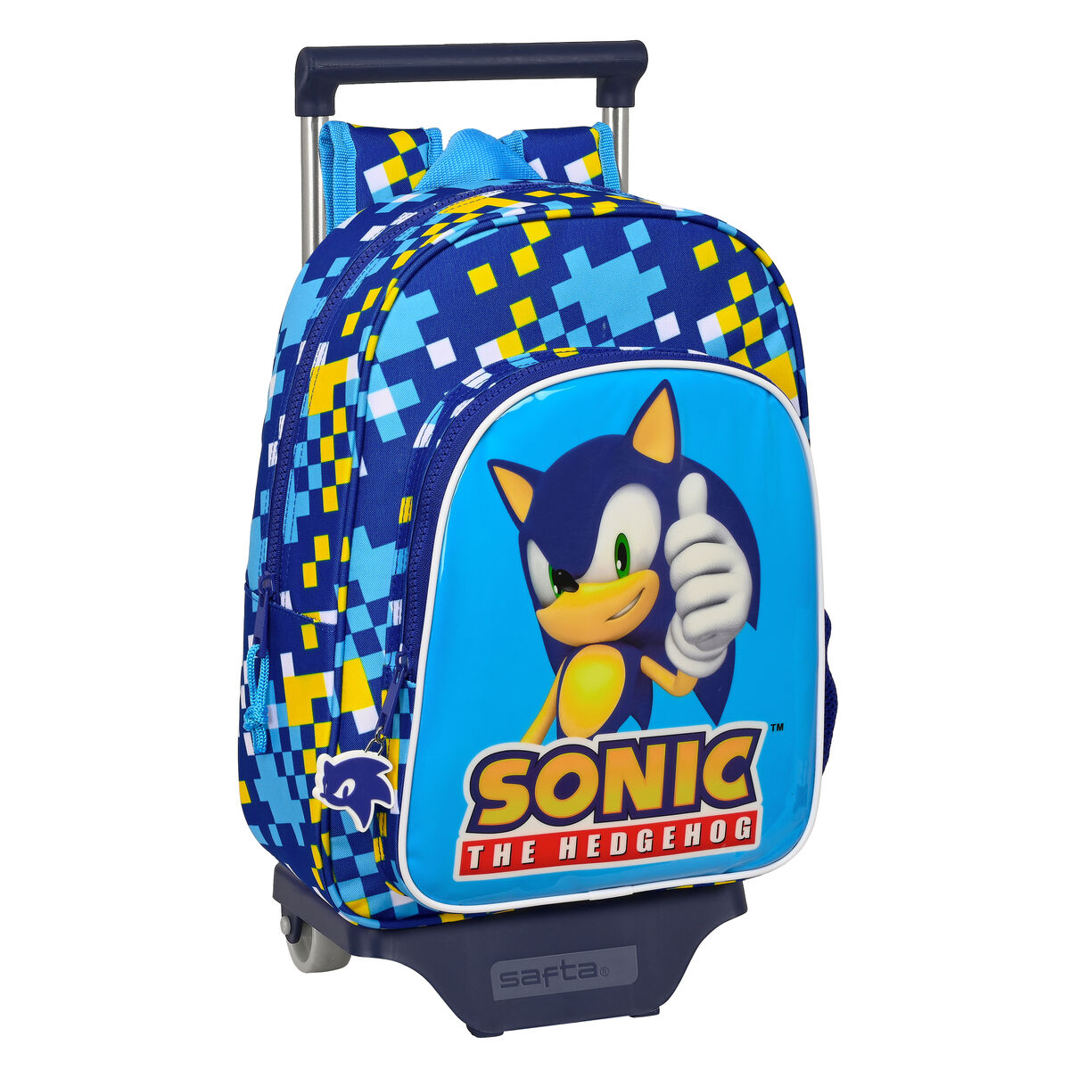 Skolerygsæk med Hjul Sonic Speed 26 x 34 x 11 cm Blå
