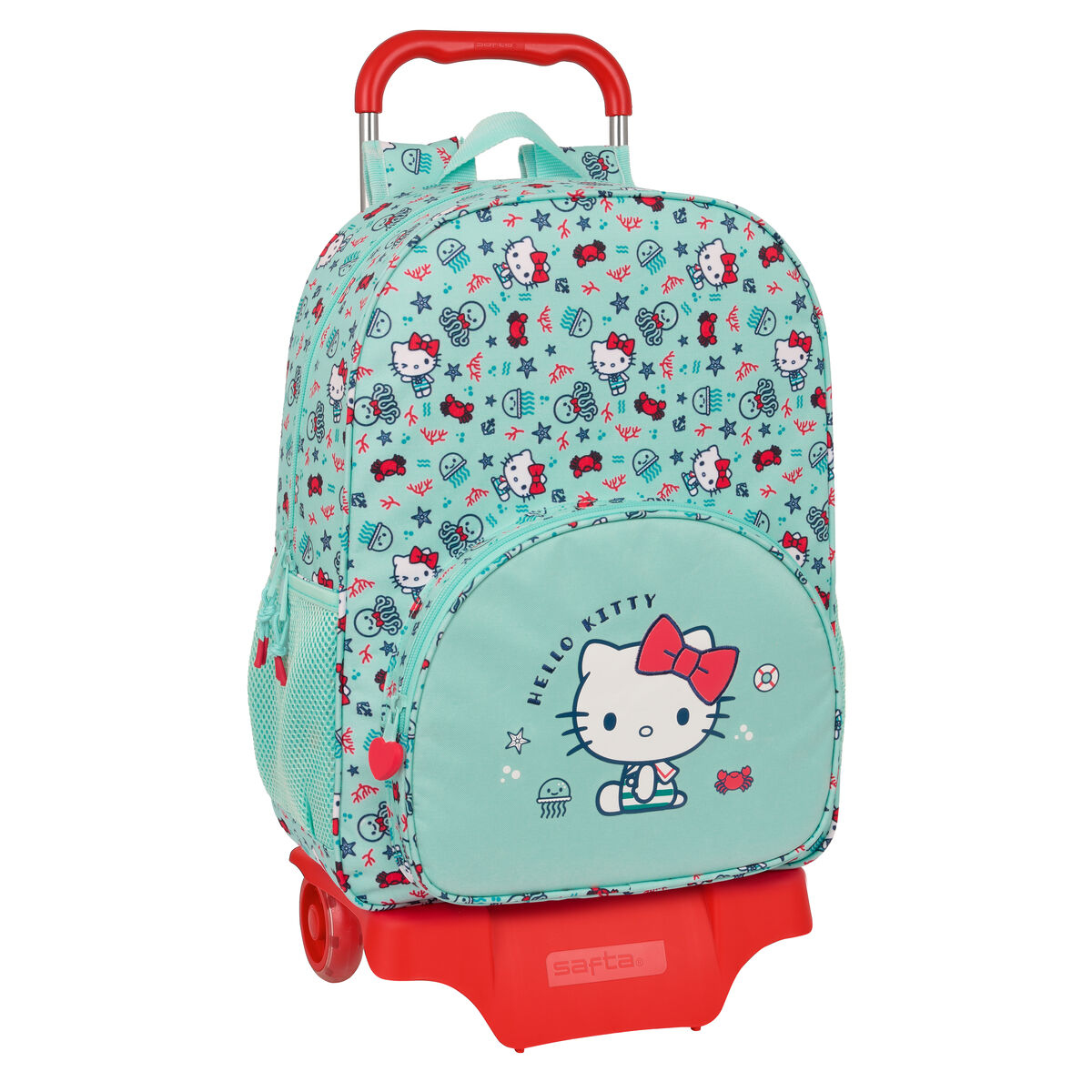 Cartable à roulettes Hello Kitty Sea lovers Turquoise 33 x 42 x 14 cm