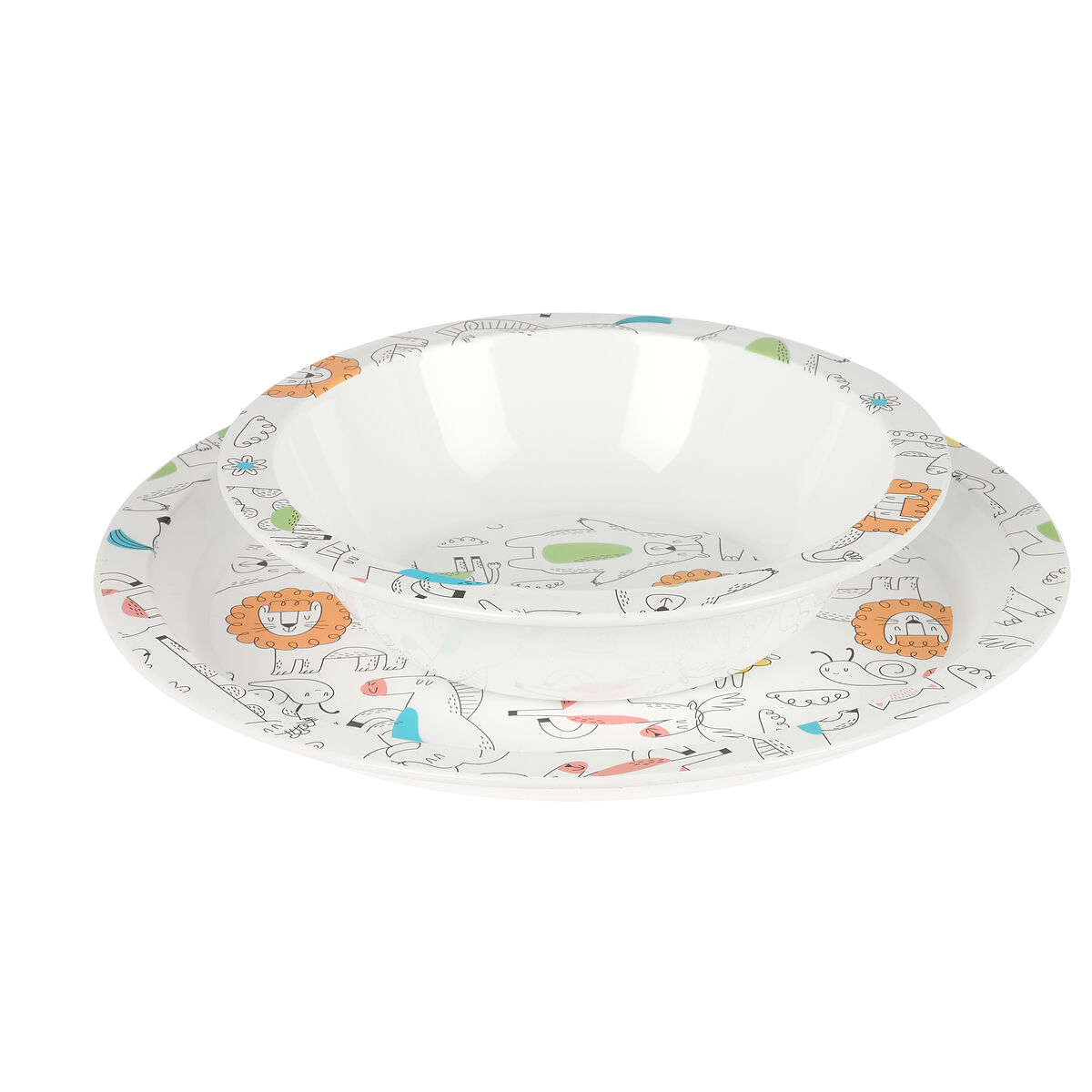 Zestaw naczyń dla dzieci Safta Zoo Poliester 26 x 26 x 9 cm