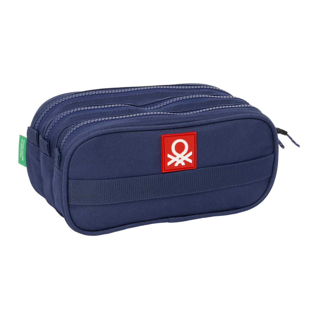Pennenetui met 3 vakken Benetton Flag Marineblauw 21,5 x 10 x 8 cm