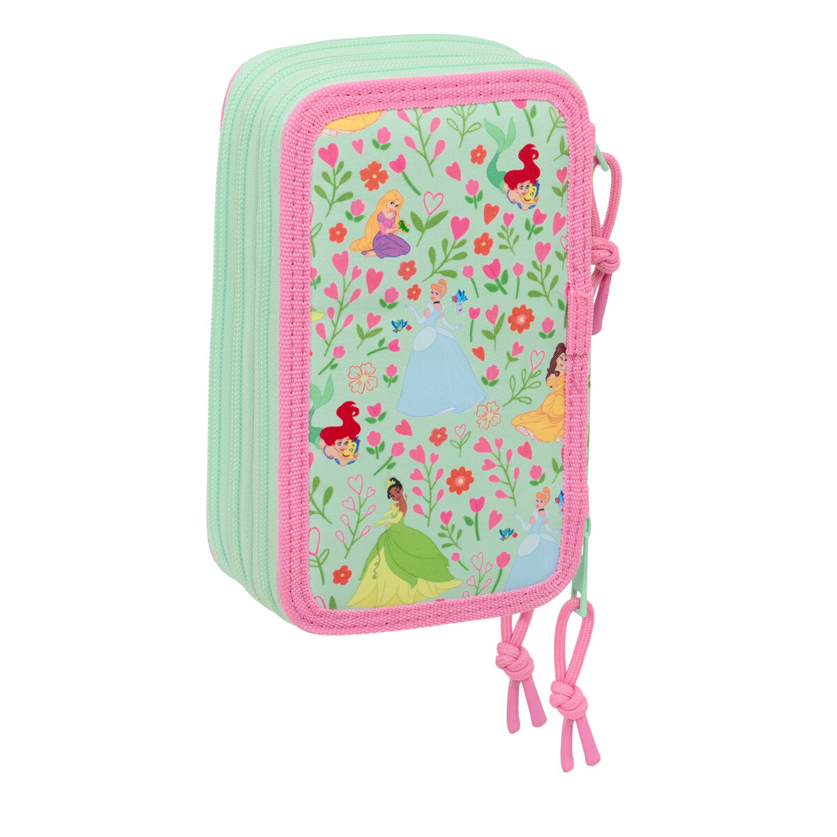 School Case with Accessories Disney Princess Bloom Pink Aquamarine 12,5 x 19,5 x 5,5 cm 37 Pieces