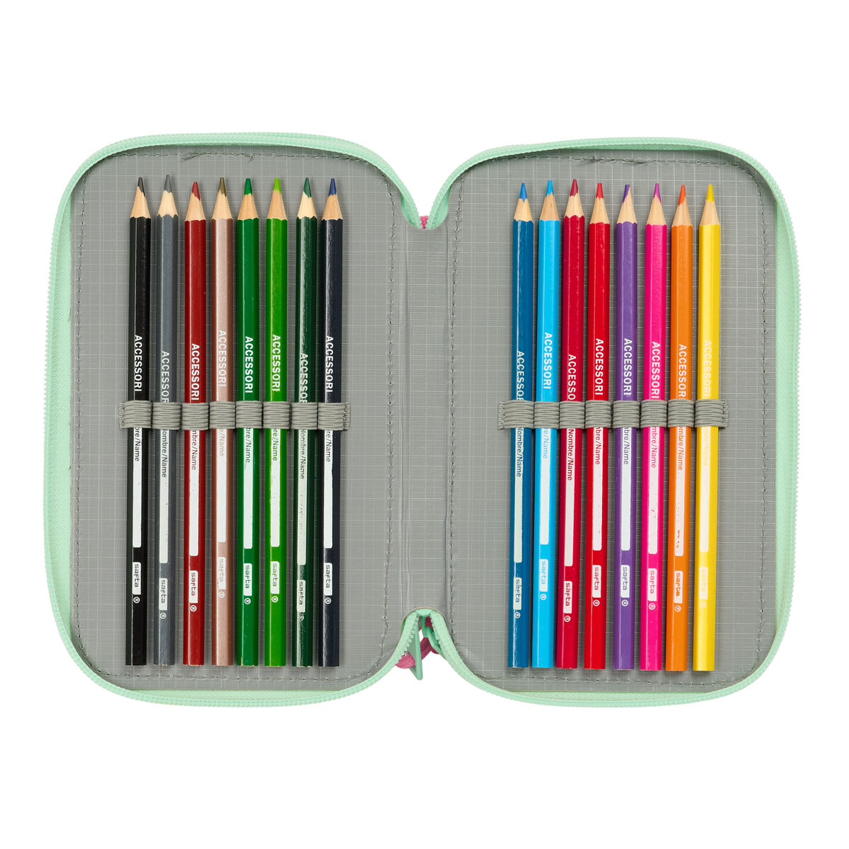 School Case with Accessories Disney Princess Bloom Pink Aquamarine 12,5 x 19,5 x 5,5 cm 37 Pieces