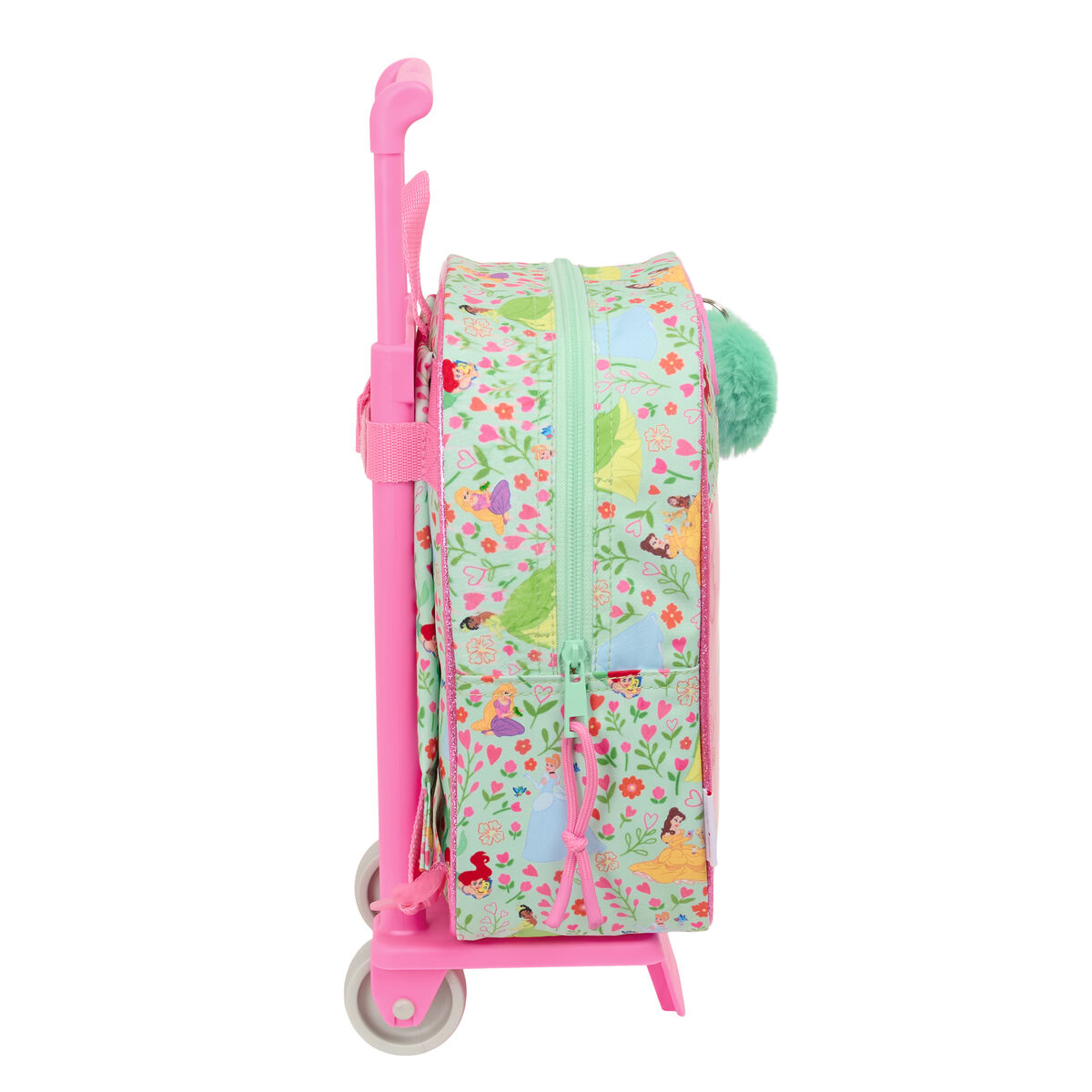 Schoolrugzak met Wielen Disney Princess Bloom Groen Roze 22 x 27 x 10 cm