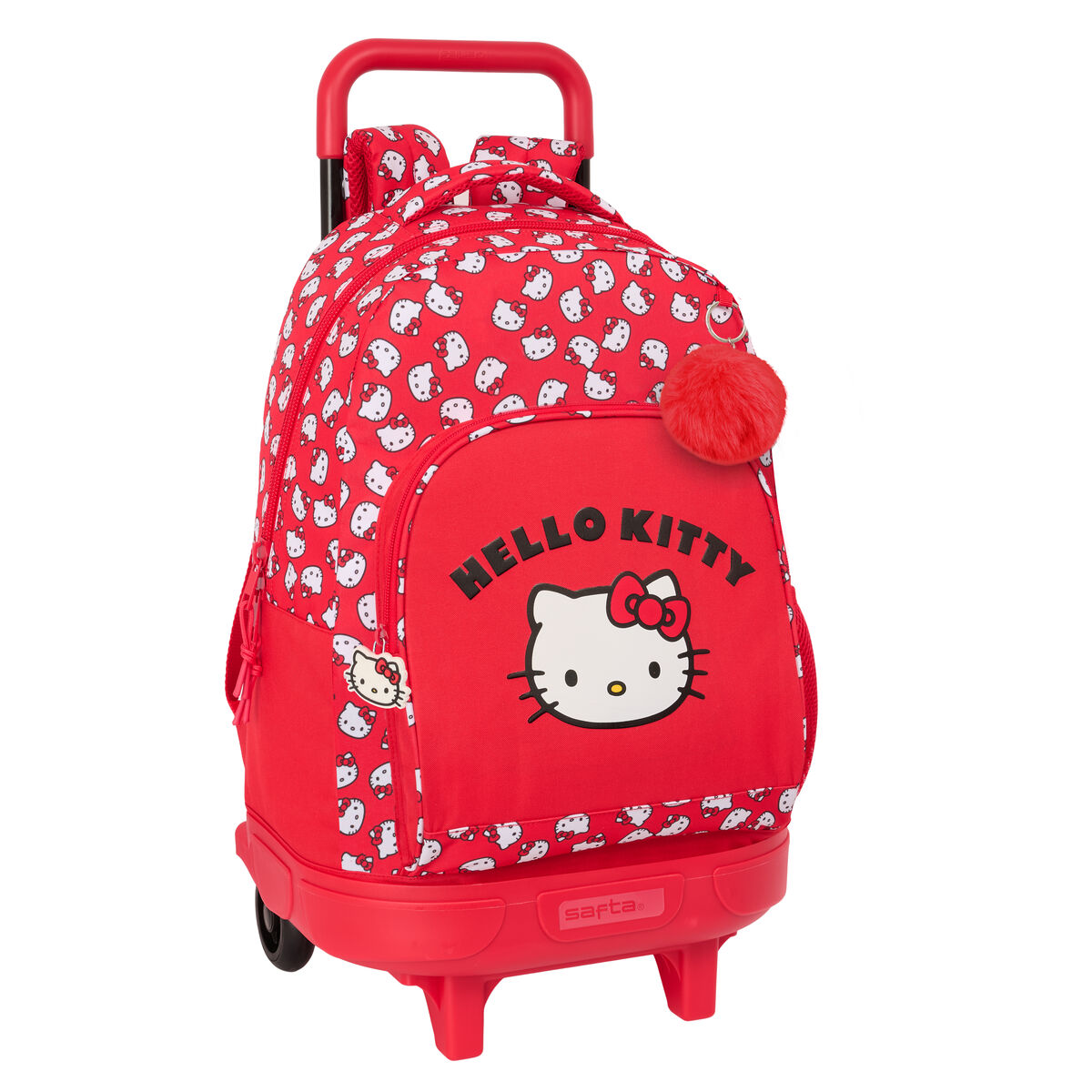 Schoolrugzak met Wielen Hello Kitty Iconic Wit Rood 33 x 45 x 22 cm