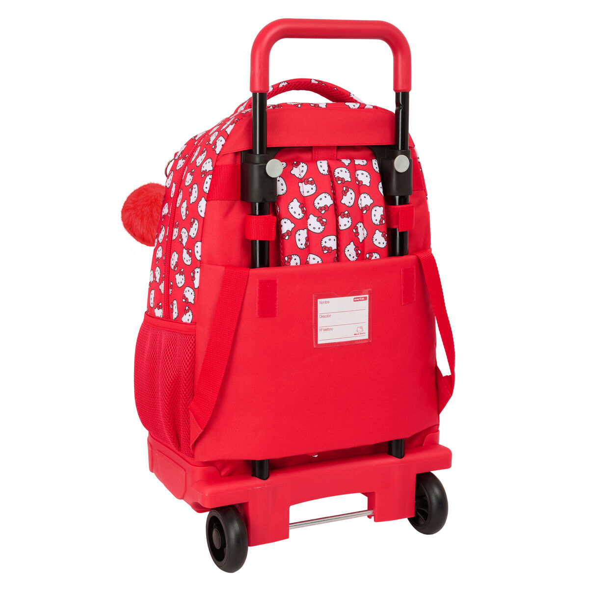 Schoolrugzak met Wielen Hello Kitty Iconic Wit Rood 33 x 45 x 22 cm