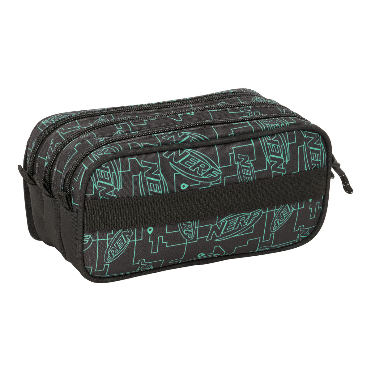 Pennenetui met 3 vakken Nerf Game Zwart 21,5 x 10 x 8 cm
