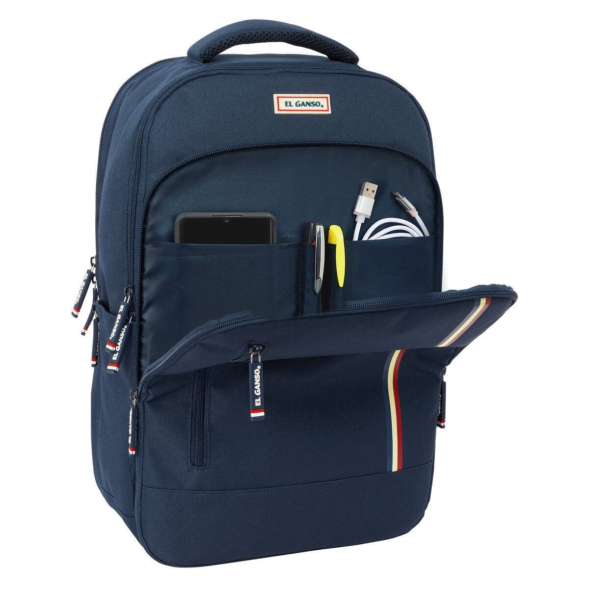 Afbeeldingen van Rucksack for Laptop and Tablet with USB Output El Ganso Eclipse Navy Blue