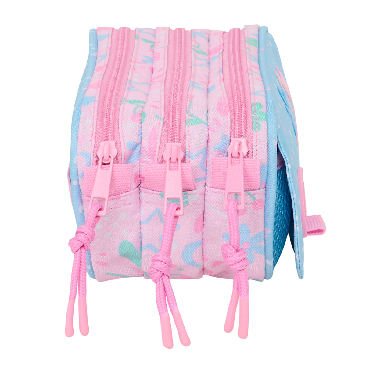 Pennenetui met 3 vakken BlackFit8 Smile Roze Licht Blauw 21,5 x 10 x 8 cm