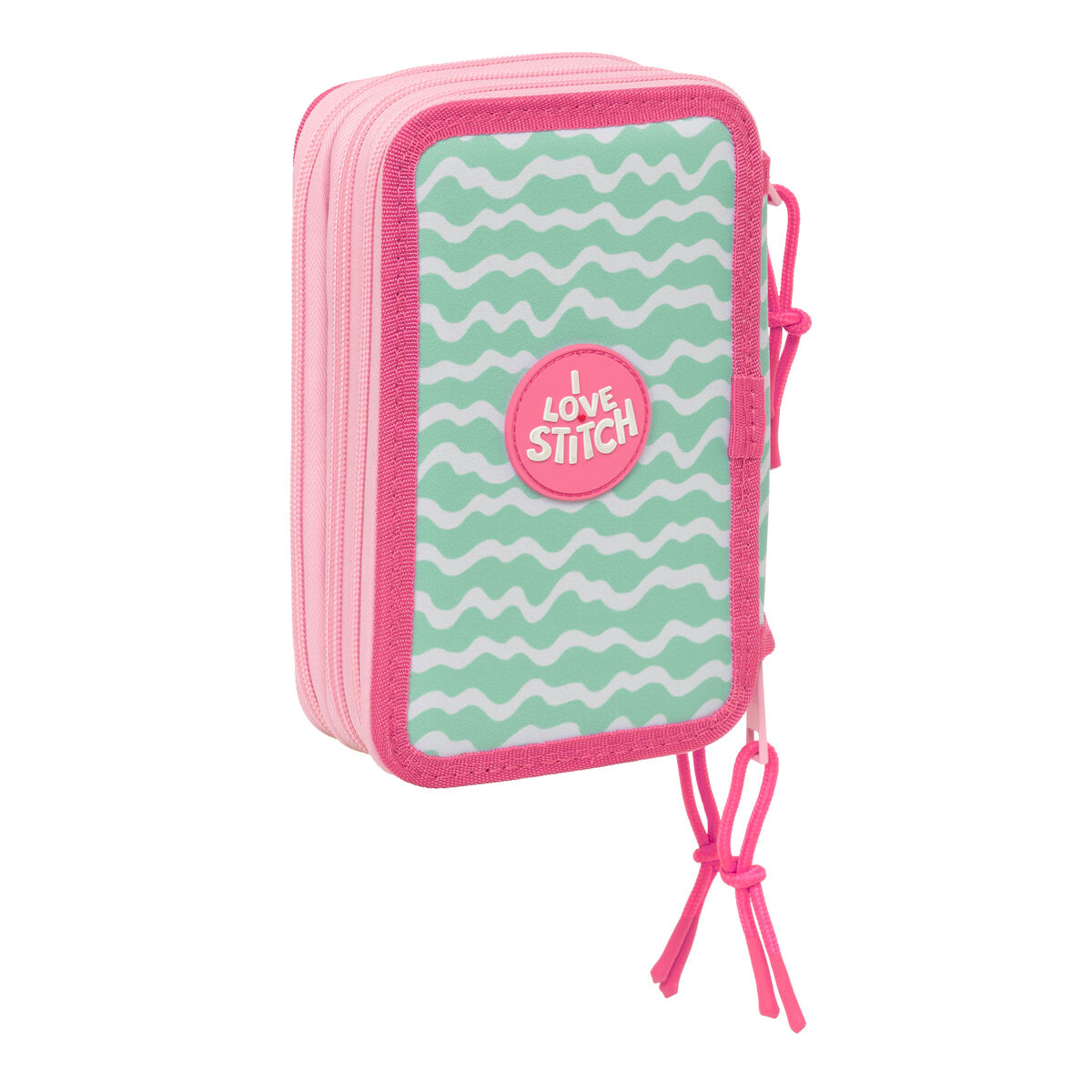 Triple Pencil Case Lilo & Stitch Ice cream Pink 12,5 x 19,5 x 5,5 cm 37 Pieces
