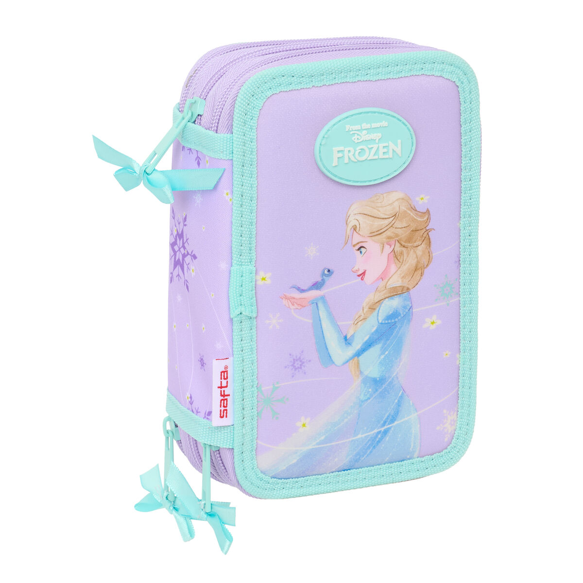 Pochette à crayons triple Frozen Spirit Lila 12,5 x 19,5 x 5,5 cm 37 Pièces