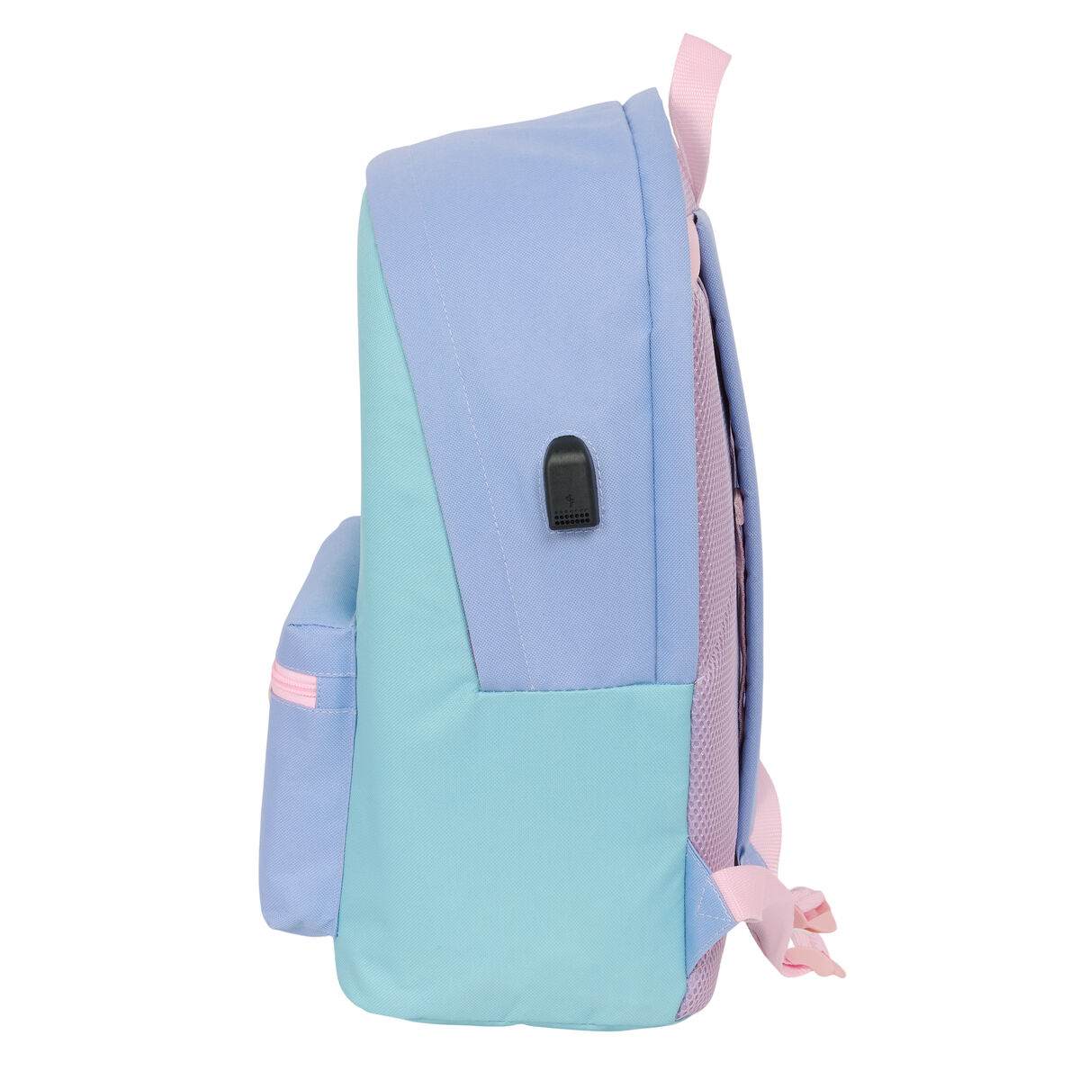 Picture of Rucksack for Laptop and Tablet with USB Output Munich Mellow Blue Pink Celeste