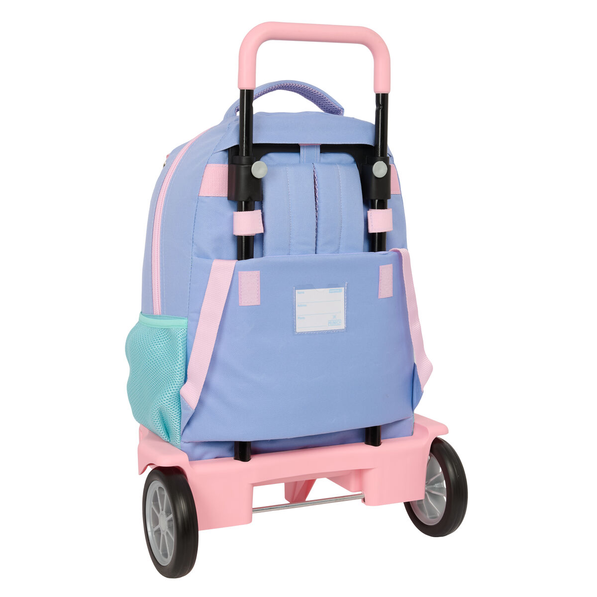 School Rucksack with Wheels Munich Mellow Blue Pink Sky blue 33 x 45 x 22 cm