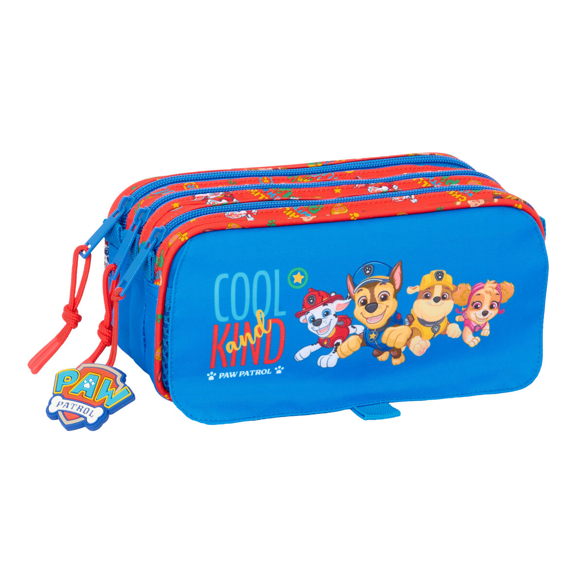 Τριπλή Κασετίνα The Paw Patrol Cool Μπλε Κόκκινο 21,5 x 10 x 8 cm