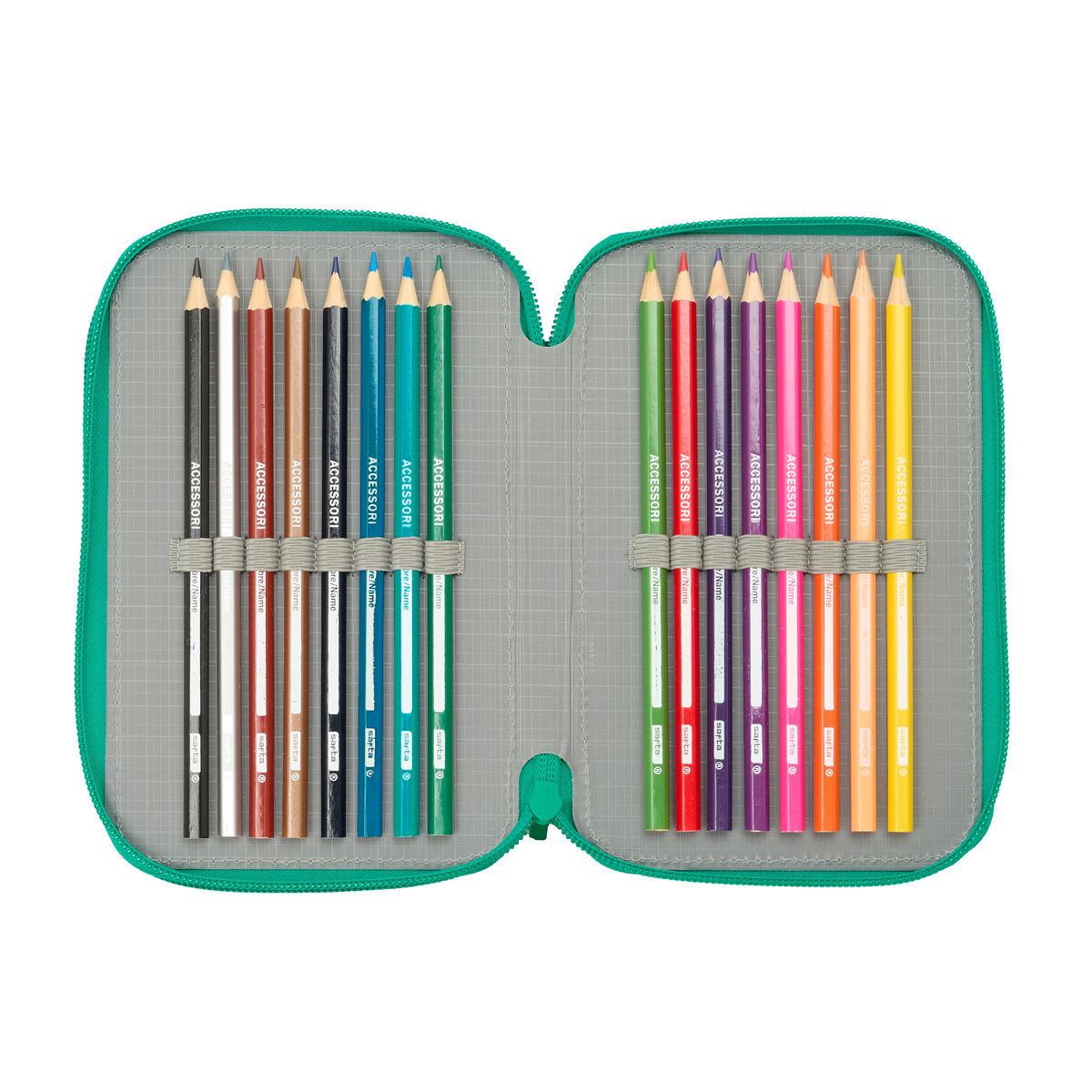 Driedubbele Pennenzak Real Betis Balompié Aquamarijn 12,5 x 19,5 x 5,5 cm 37 Onderdelen