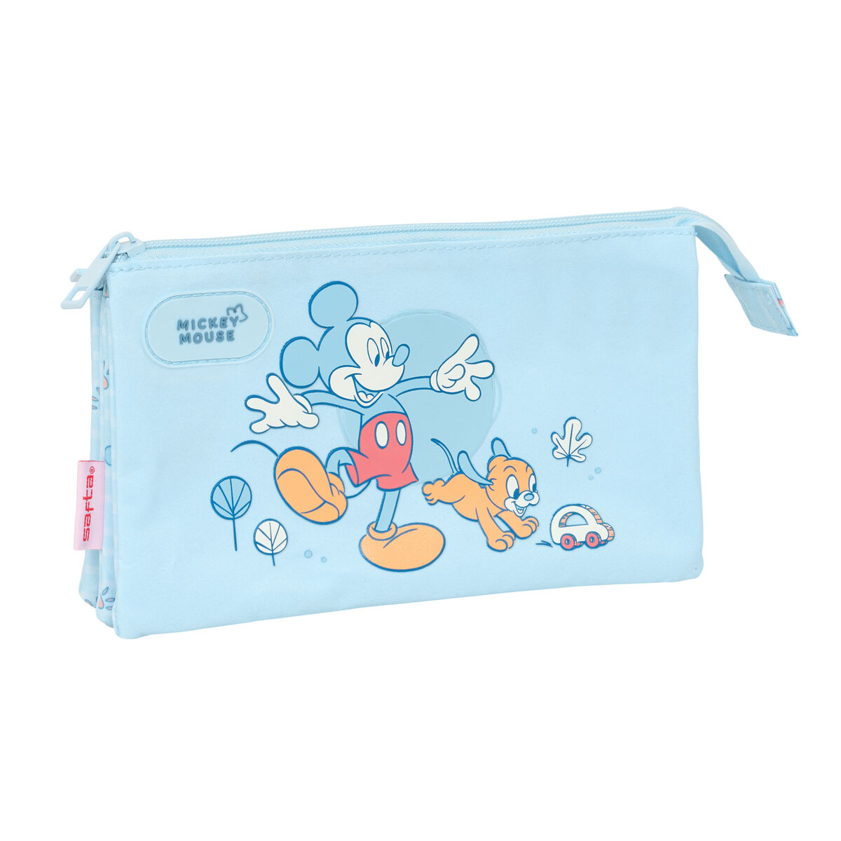 Τριπλή Κασετίνα Mickey Mouse Clubhouse Baby Ανοιχτό Μπλε 22 x 12 x 3 cm