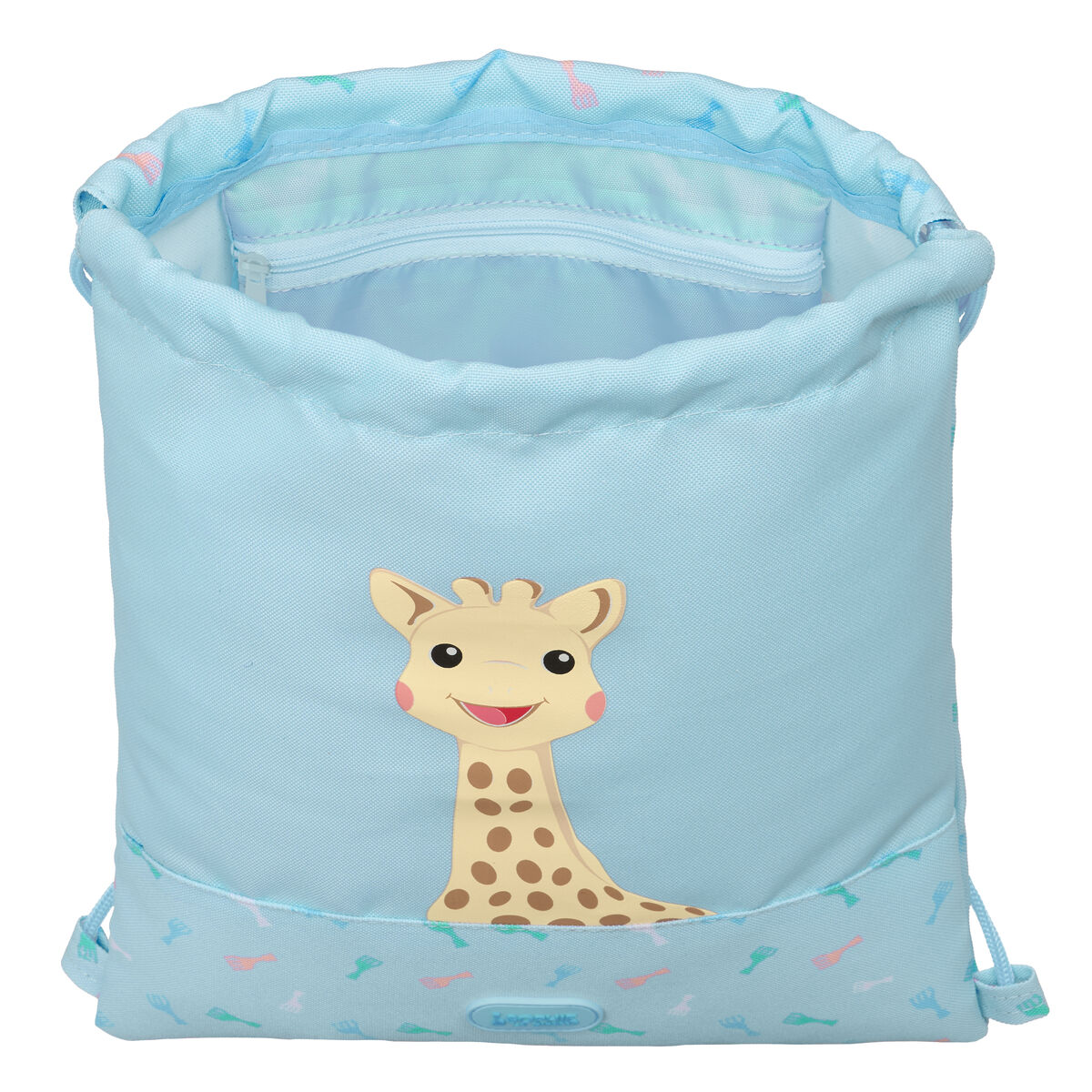 Sac à dos serré par des ficelles Sophie la Girafe Bleu 26 x 34 x 1 cm