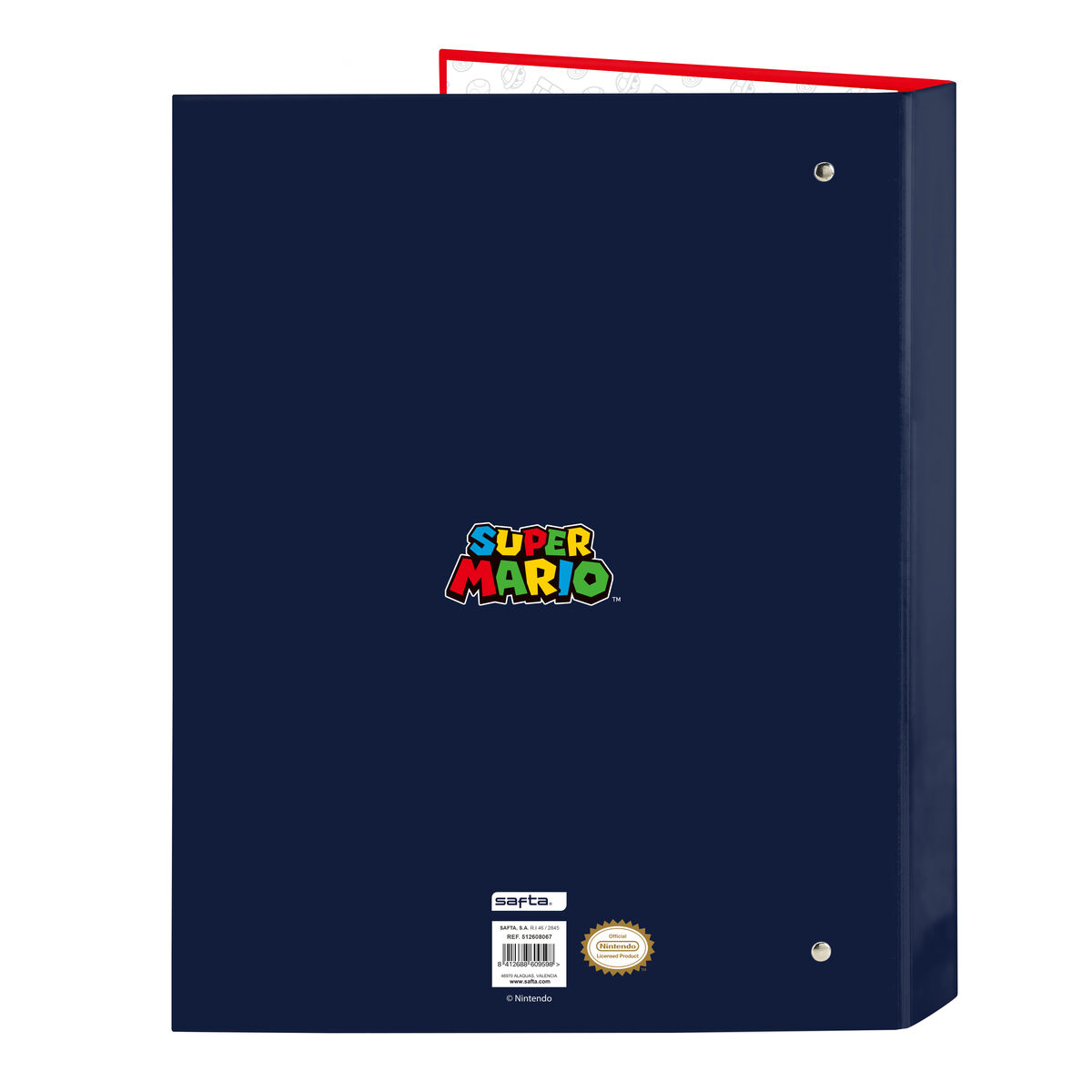 Ring binder Super Mario Mamma mia Red Navy Blue A4 26.5 x 33 x 4 cm