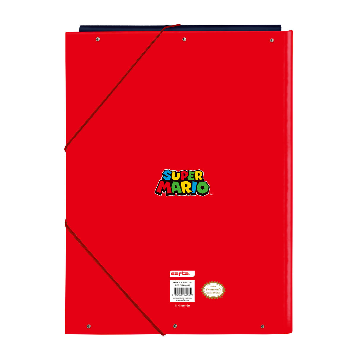 Ring binder Super Mario Mamma mia Red Navy Blue A4 26 x 33.5 x 2.5 cm