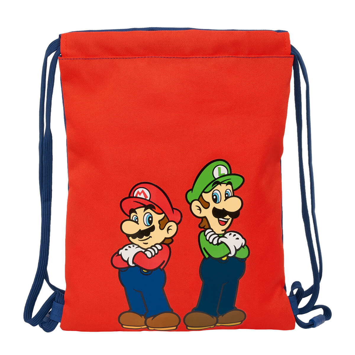 Rugtas met Koordjes Super Mario Mamma mia Rood Marineblauw 26 x 34 x 1 cm