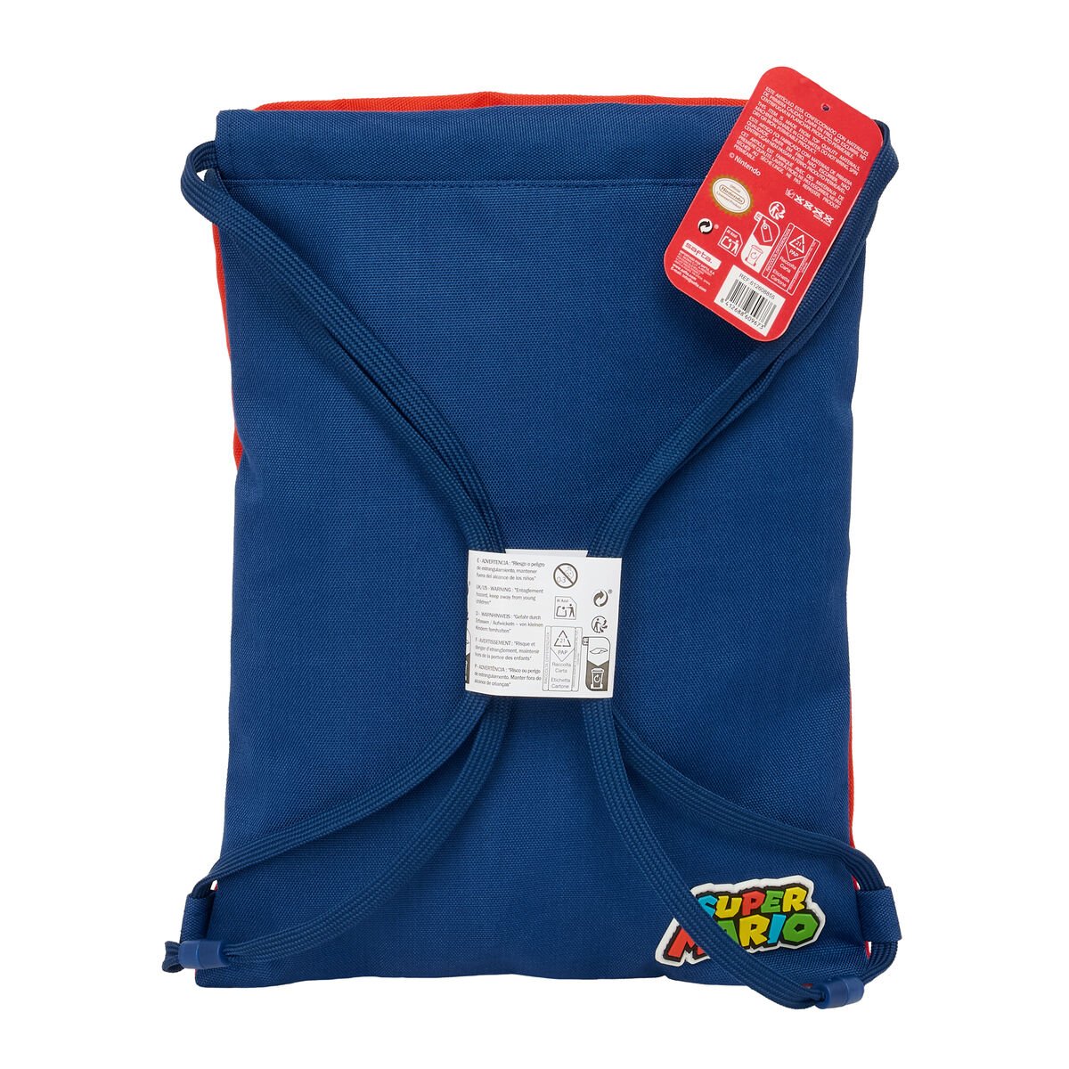 Rugtas met Koordjes Super Mario Mamma mia Rood Marineblauw 26 x 34 x 1 cm