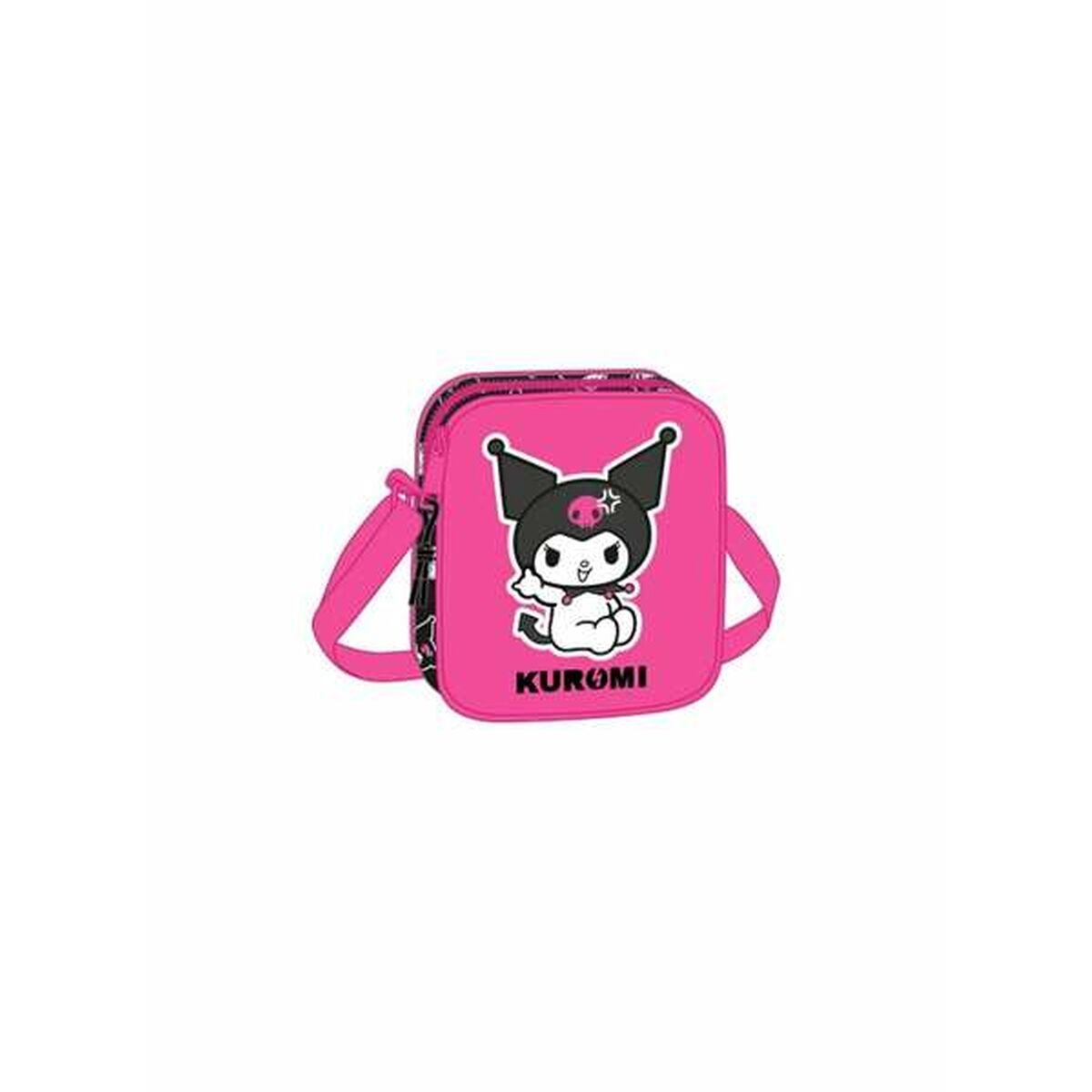 Image secondaire de Sac à Bandoulière Kuromi Noir Fuchsia 16 x 18 x 4 cm