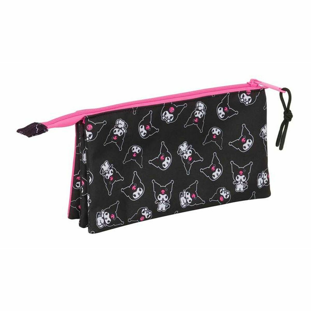 Image secondaire de Trousse Fourre-Tout Triple Kuromi Noir Fuchsia 22 x 12 x 3 cm
