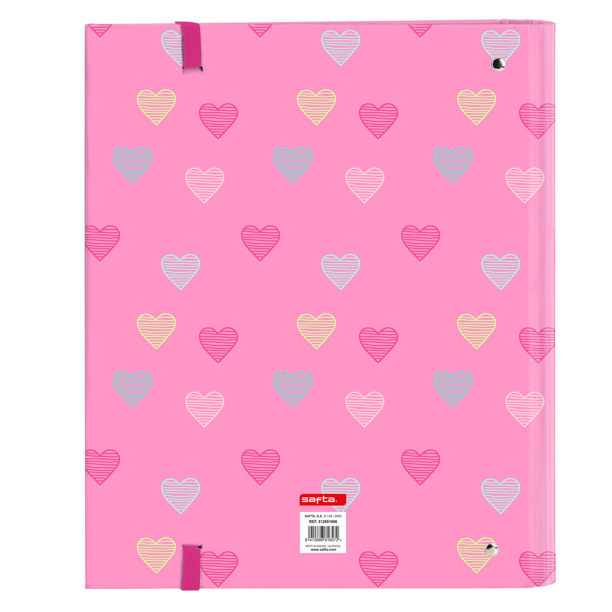 Ring binder Benetton Heart Pink 27 x 32 x 3.5 cm