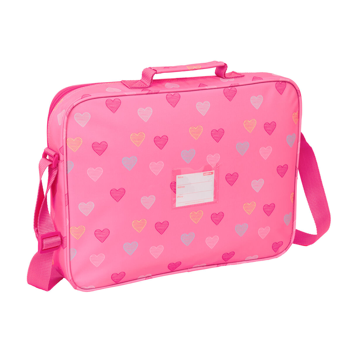 School Bag Benetton Heart Pink 38 x 28 x 6 cm