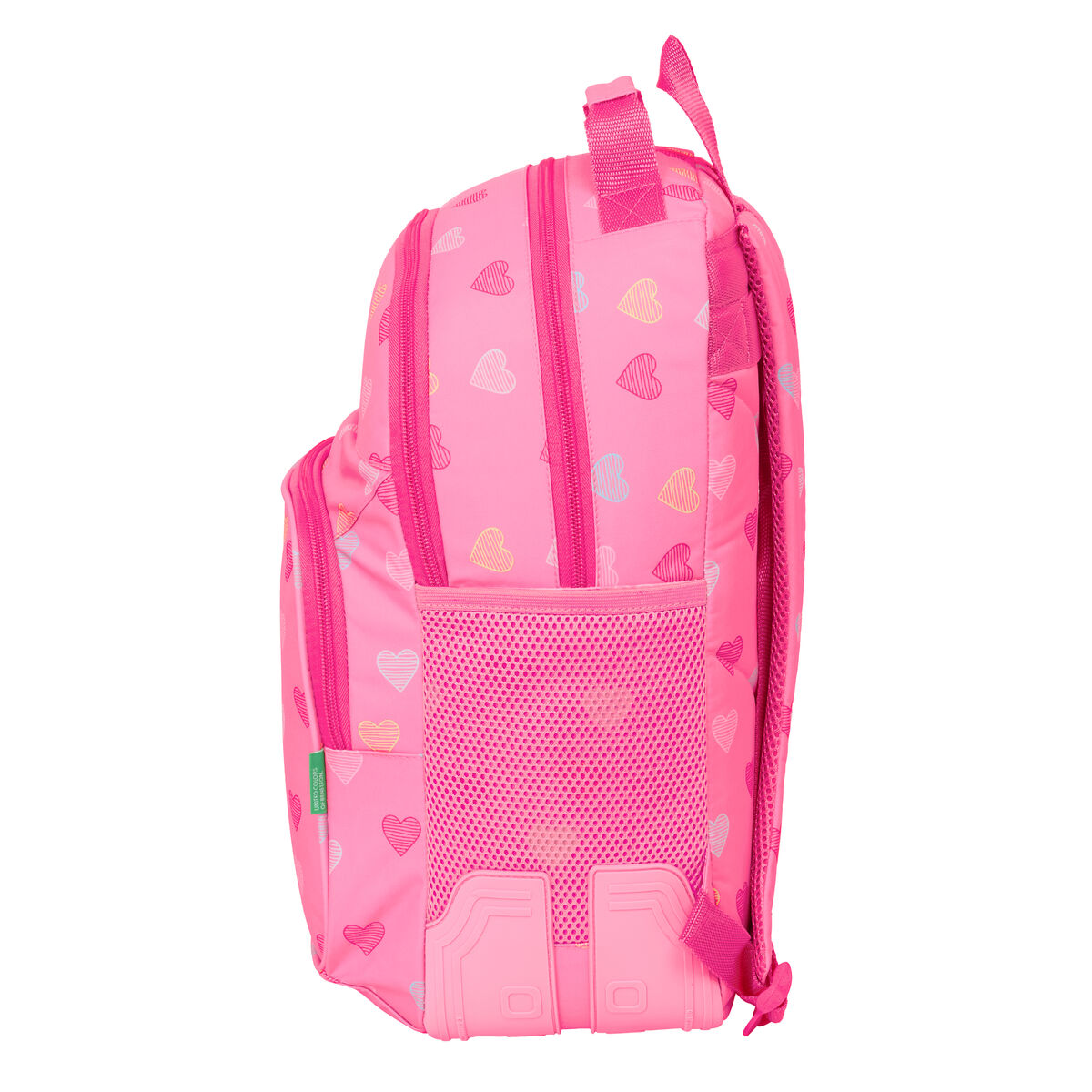 School Bag Benetton Heart Pink 32 x 42 x 15 cm