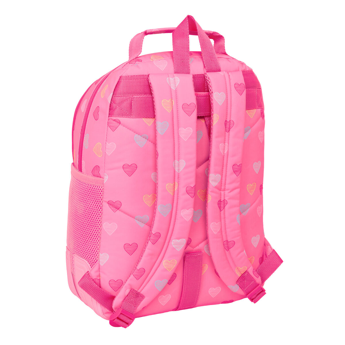 School Bag Benetton Heart Pink 32 x 42 x 15 cm