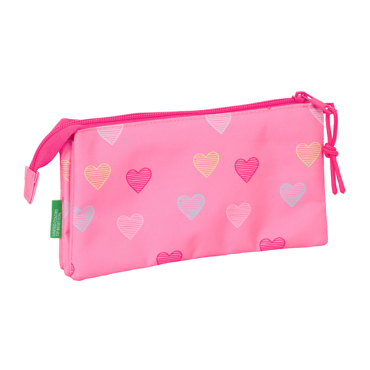 Holdall Benetton Heart Pink 22 x 12 x 3 cm