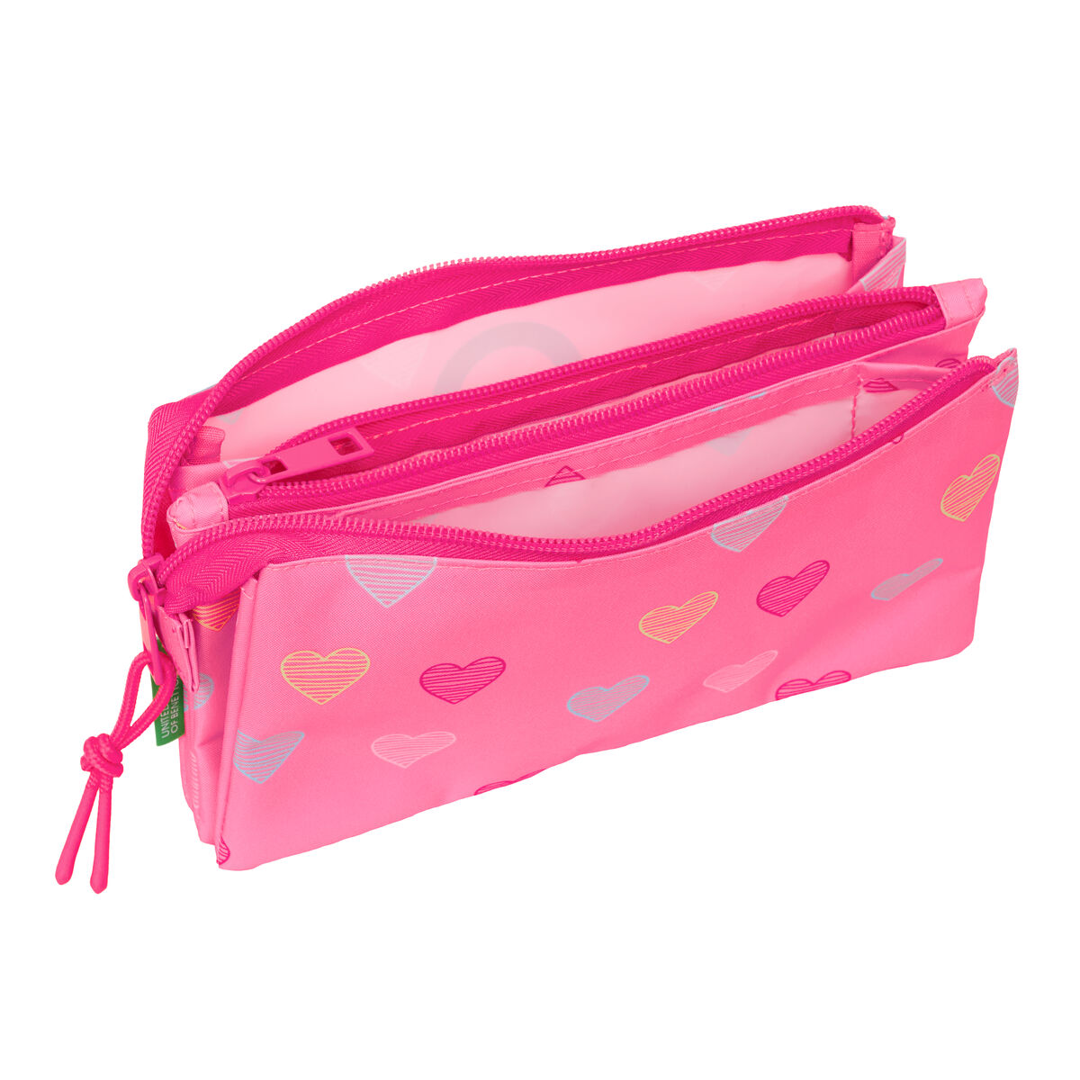Holdall Benetton Heart Pink 22 x 12 x 3 cm