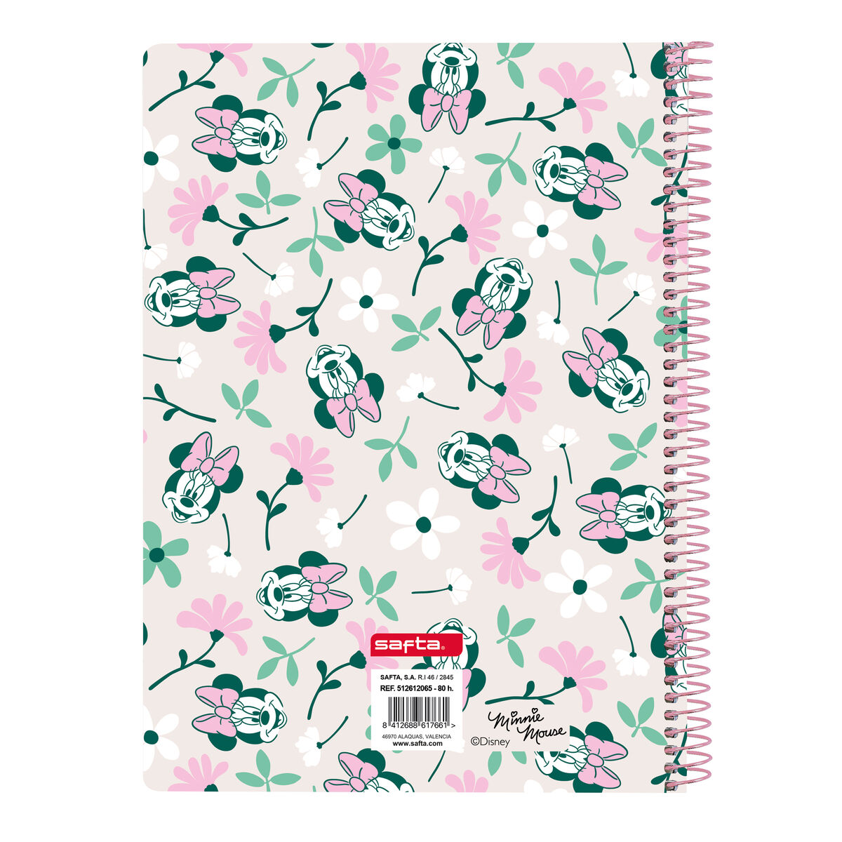 Ringmap Minnie Mouse Minty Roze 15.5 x 22 x 1 cm