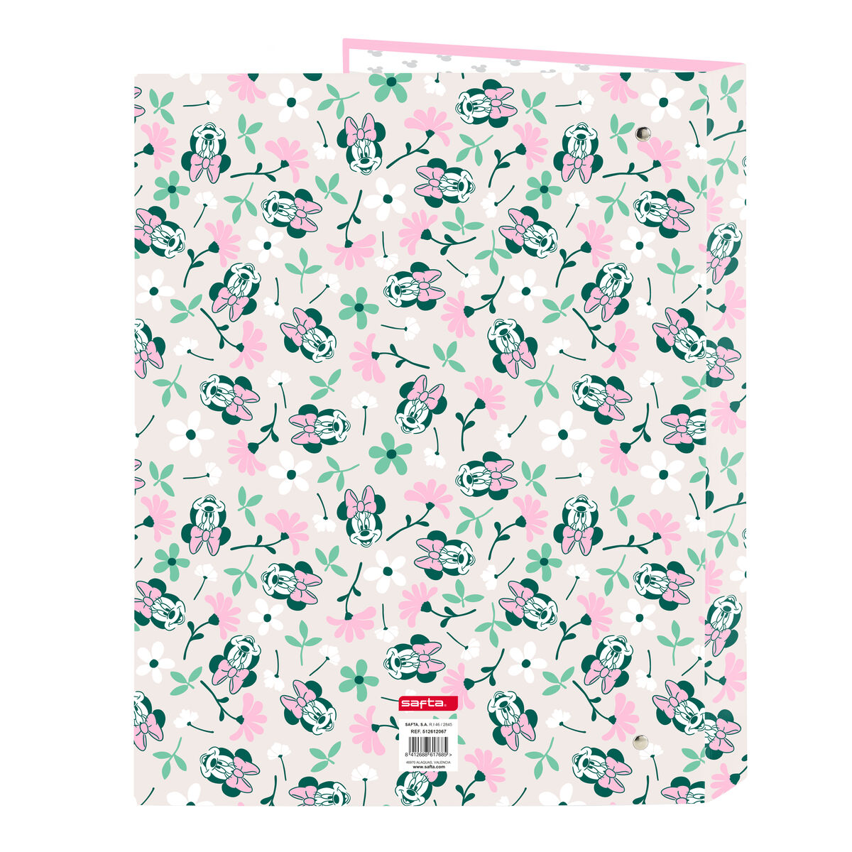 Ring binder Minnie Mouse Minty Pink A4 26.5 x 33 x 4 cm